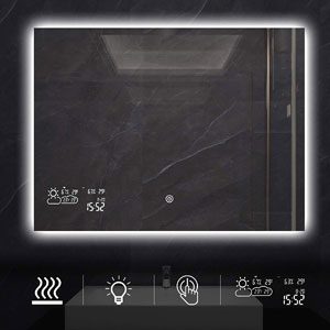 BYECOLD Horizontal Vanity Touch Switch Bathroom Mirror